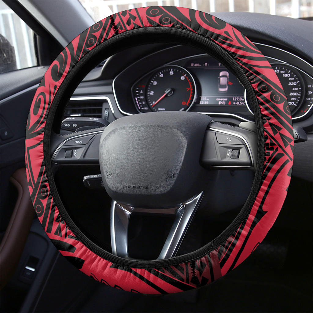 New Zealand Maori Language Week Steering Wheel Cover Te Wiki O Te Reo Maori Hei Tiki LT22 - Polynesian Pride