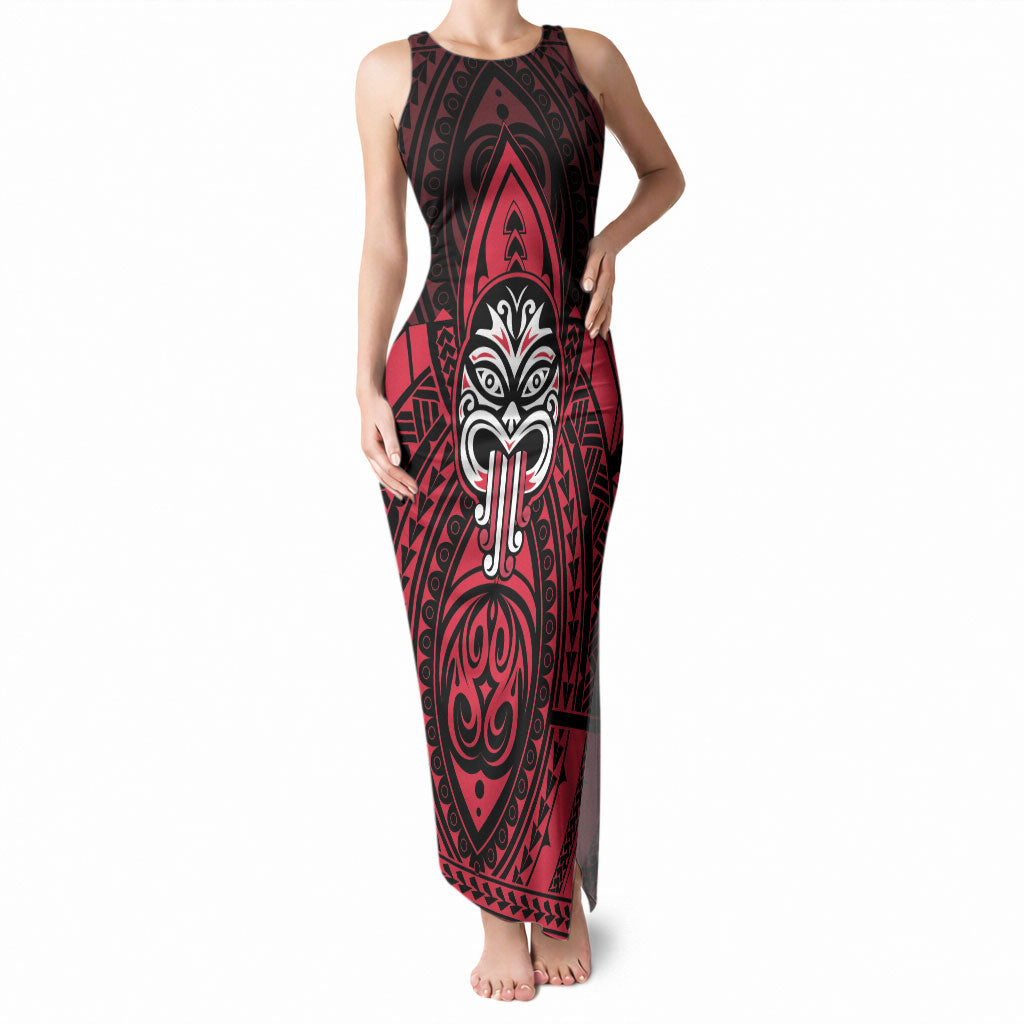 New Zealand Maori Language Week Tank Maxi Dress Te Wiki O Te Reo Maori Hei Tiki LT22 Women Red - Polynesian Pride