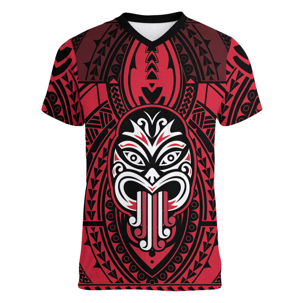 New Zealand Maori Language Week Women V-Neck T-Shirt Te Wiki O Te Reo Maori Hei Tiki LT22 Female Red - Polynesian Pride