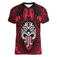 New Zealand Maori Language Week Women V-Neck T-Shirt Te Wiki O Te Reo Maori Hei Tiki LT22 Female Red - Polynesian Pride