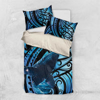 New Zealand Matariki Bedding Set Maori Humpback Whale Galaxy LT22 US Twin 172cm x 218cm Blue - Polynesian Pride