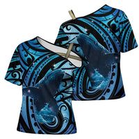 New Zealand Matariki Cross Shoulder Shirt Maori Humpback Whale Galaxy