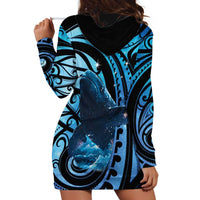 New Zealand Matariki Hoodie Dress Maori Humpback Whale Galaxy LT22 - Polynesian Pride
