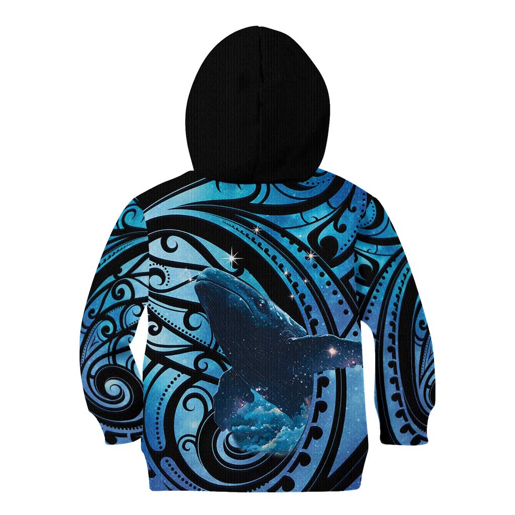 New Zealand Matariki Kid Hoodie Maori Humpback Whale Galaxy