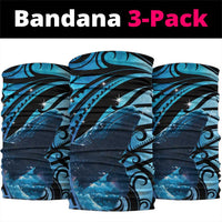 New Zealand Matariki Neck Gaiter Maori Humpback Whale Galaxy LT22 package One Size: 25*50cm Blue - Polynesian Pride