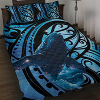 New Zealand Matariki Quilt Bed Set Maori Humpback Whale Galaxy LT22 Blue - Polynesian Pride