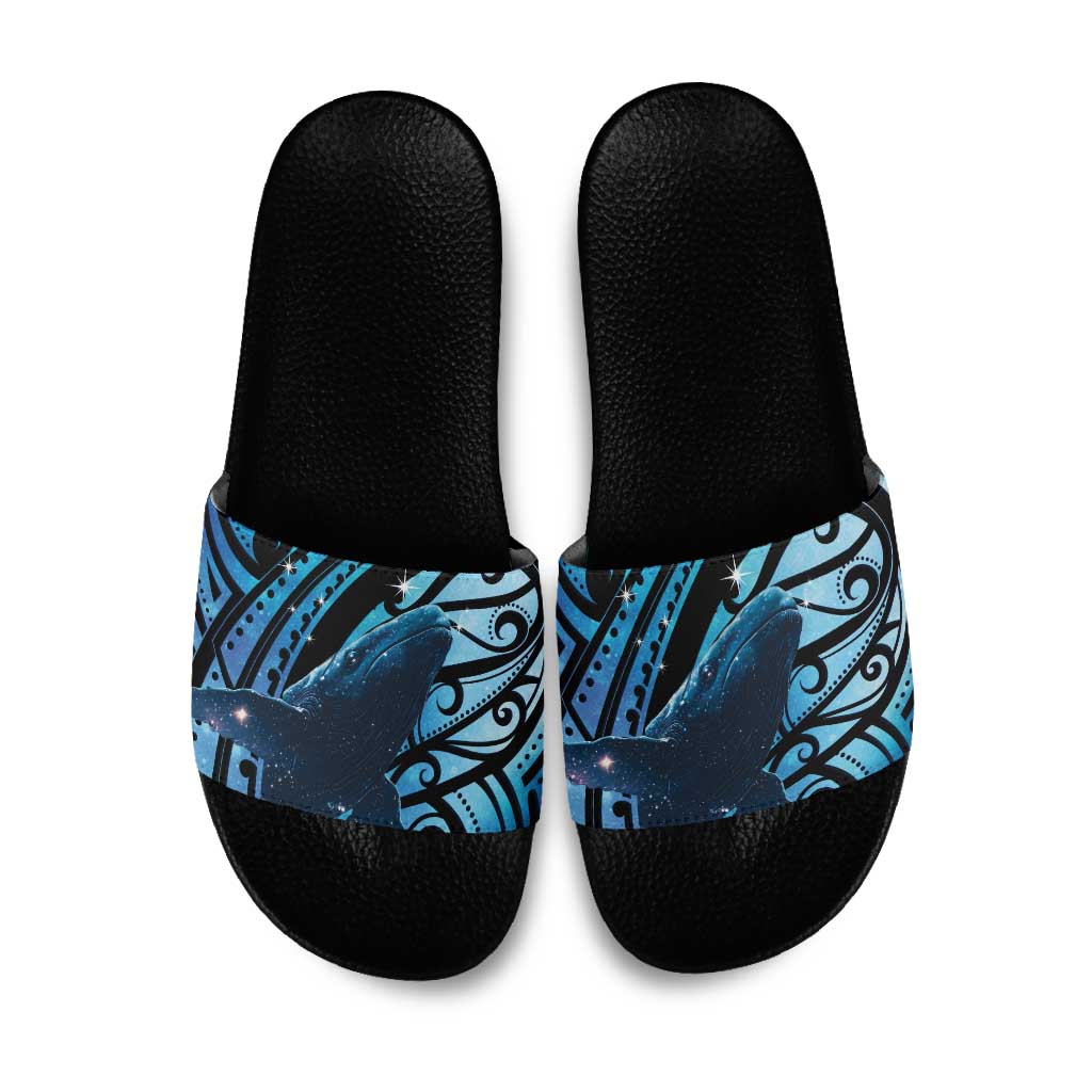 New Zealand Matariki Slide Sandals Maori Humpback Whale Galaxy