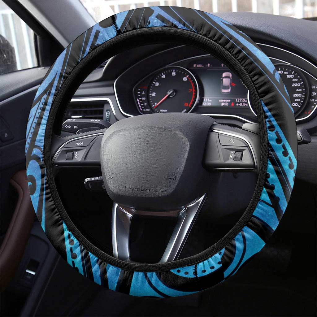 New Zealand Matariki Steering Wheel Cover Maori Humpback Whale Galaxy LT22 - Polynesian Pride