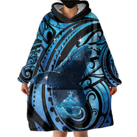 New Zealand Matariki Wearable Blanket Hoodie Maori Humpback Whale Galaxy