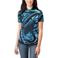 New Zealand Matariki Women Polo Shirt Maori Humpback Whale Galaxy LT22 - Polynesian Pride