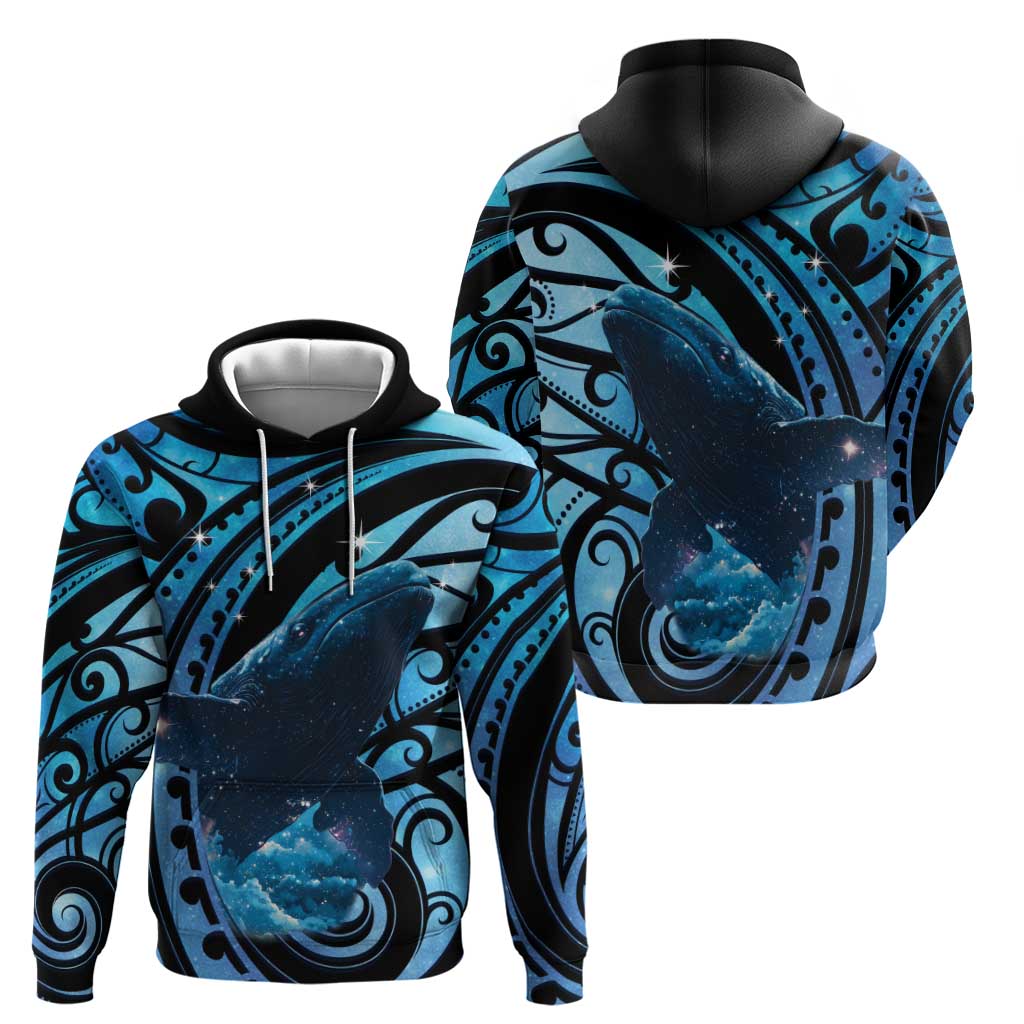 New Zealand Matariki Zip Hoodie Maori Humpback Whale Galaxy