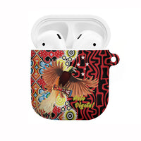 Papua New Guinea Pidgin Language Week AirPods Case Halo Olgeta Tok Pisin Wik Bird Of Paradise Oro Batik LT22 Red - Polynesian Pride