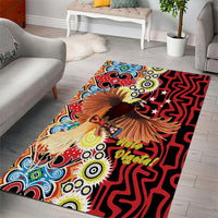 Papua New Guinea Pidgin Language Week Area Rug Halo Olgeta Tok Pisin Wik Bird Of Paradise Oro Batik LT22 - Polynesian Pride