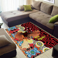 Papua New Guinea Pidgin Language Week Area Rug Halo Olgeta Tok Pisin Wik Bird Of Paradise Oro Batik LT22 - Polynesian Pride