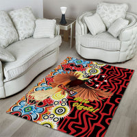 Papua New Guinea Pidgin Language Week Area Rug Halo Olgeta Tok Pisin Wik Bird Of Paradise Oro Batik LT22 - Polynesian Pride