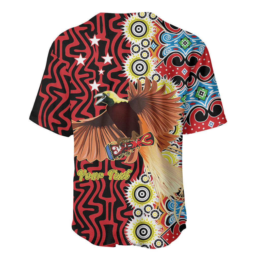 Personalised Papua New Guinea Pidgin Language Week Baseball Jersey Halo Olgeta Tok Pisin Wik Bird Of Paradise Oro Batik LT22 - Polynesian Pride