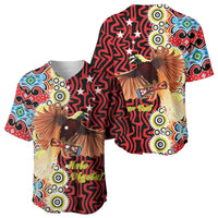 Personalised Papua New Guinea Pidgin Language Week Baseball Jersey Halo Olgeta Tok Pisin Wik Bird Of Paradise Oro Batik LT22 - Polynesian Pride