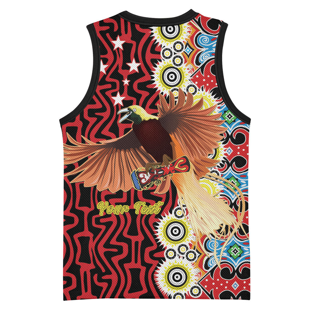 Personalised Papua New Guinea Pidgin Language Week Basketball Jersey Halo Olgeta Tok Pisin Wik Bird Of Paradise Oro Batik LT22 - Polynesian Pride