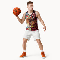 Personalised Papua New Guinea Pidgin Language Week Basketball Jersey Halo Olgeta Tok Pisin Wik Bird Of Paradise Oro Batik LT22 - Polynesian Pride