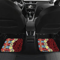 Personalised Papua New Guinea Pidgin Language Week Car Mats Halo Olgeta Tok Pisin Wik Bird Of Paradise Oro Batik LT22 Set 2pcs - Back Red - Polynesian Pride