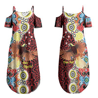 Personalised Papua New Guinea Pidgin Language Week Couples Matching Summer Maxi Dress and Long Sleeve Button Shirt Halo Olgeta Tok Pisin Wik Bird Of Paradise Oro Batik LT22 - Polynesian Pride