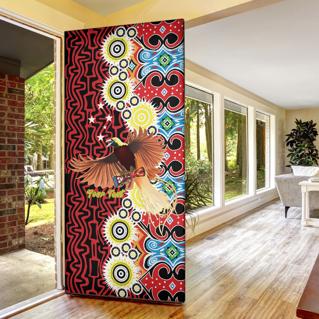 Personalised Papua New Guinea Pidgin Language Week Door Cover Halo Olgeta Tok Pisin Wik Bird Of Paradise Oro Batik LT22 - Polynesian Pride
