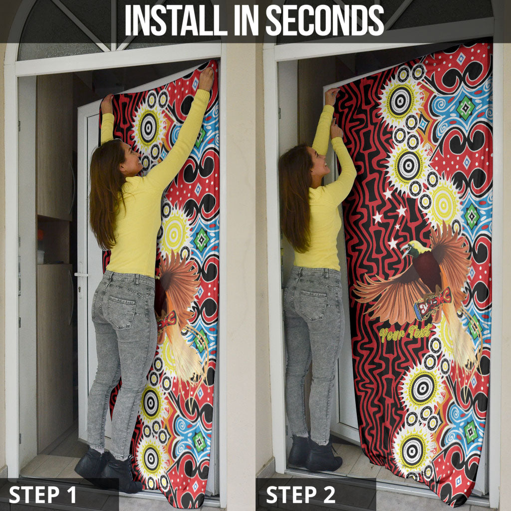 Personalised Papua New Guinea Pidgin Language Week Door Cover Halo Olgeta Tok Pisin Wik Bird Of Paradise Oro Batik LT22 - Polynesian Pride