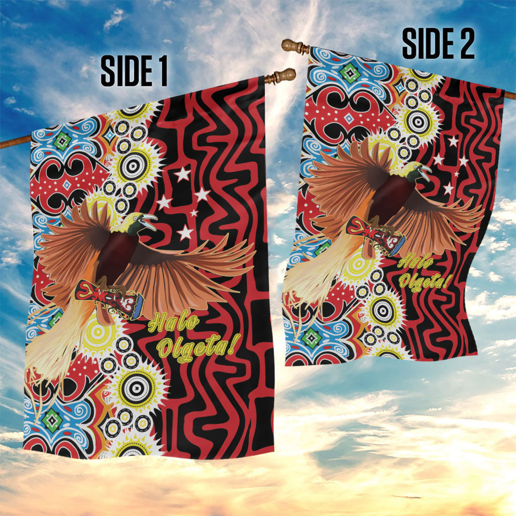 Papua New Guinea Pidgin Language Week Garden Flag Halo Olgeta Tok Pisin Wik Bird Of Paradise Oro Batik LT22 - Polynesian Pride