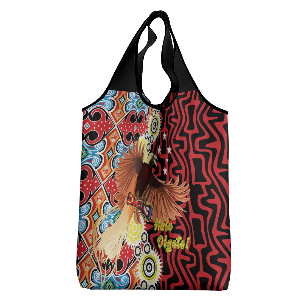 Papua New Guinea Pidgin Language Week Grocery Bag Halo Olgeta Tok Pisin Wik Bird Of Paradise Oro Batik LT22 - Polynesian Pride