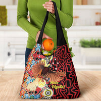 Papua New Guinea Pidgin Language Week Grocery Bag Halo Olgeta Tok Pisin Wik Bird Of Paradise Oro Batik LT22 - Polynesian Pride