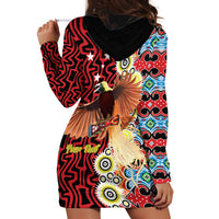 Personalised Papua New Guinea Pidgin Language Week Hoodie Dress Halo Olgeta Tok Pisin Wik Bird Of Paradise Oro Batik LT22 - Polynesian Pride