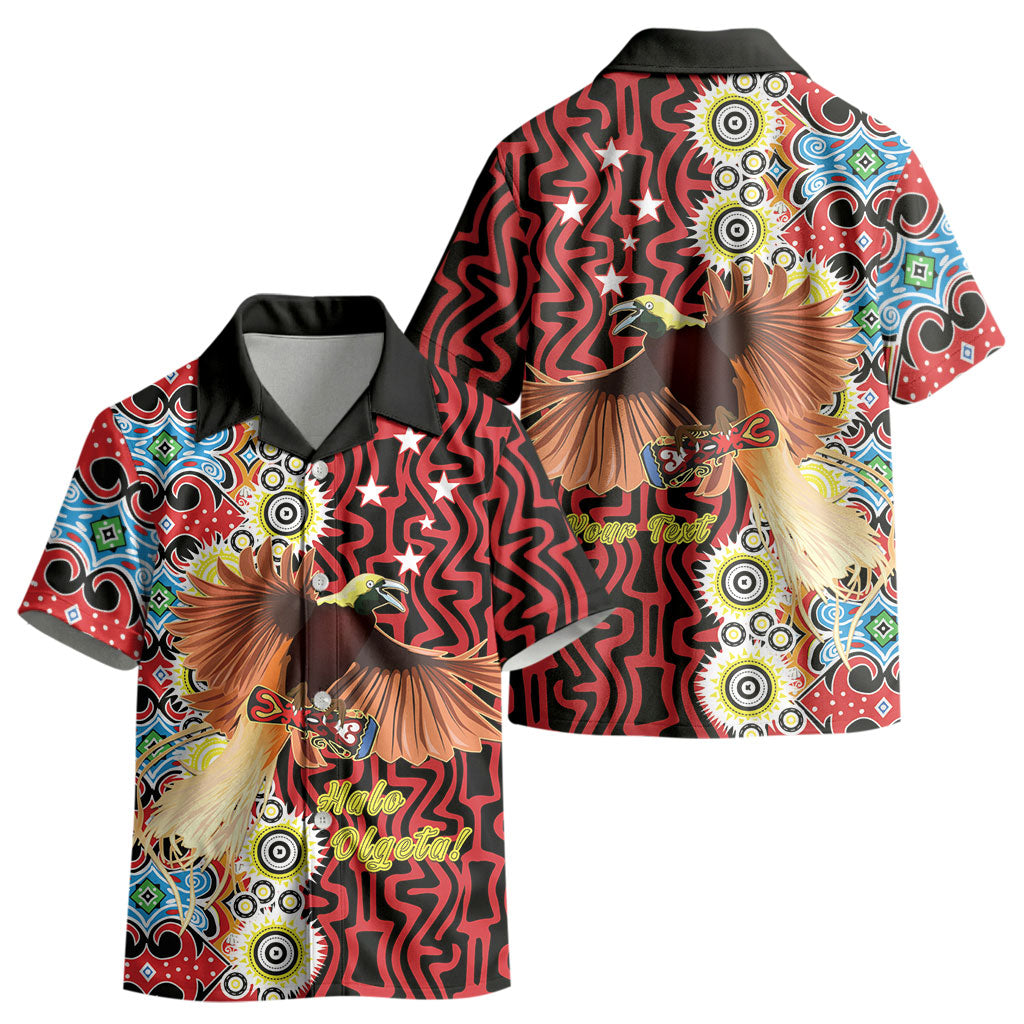 Personalised Papua New Guinea Pidgin Language Week Kid Hawaiian Shirt Halo Olgeta Tok Pisin Wik Bird Of Paradise Oro Batik LT22 - Polynesian Pride
