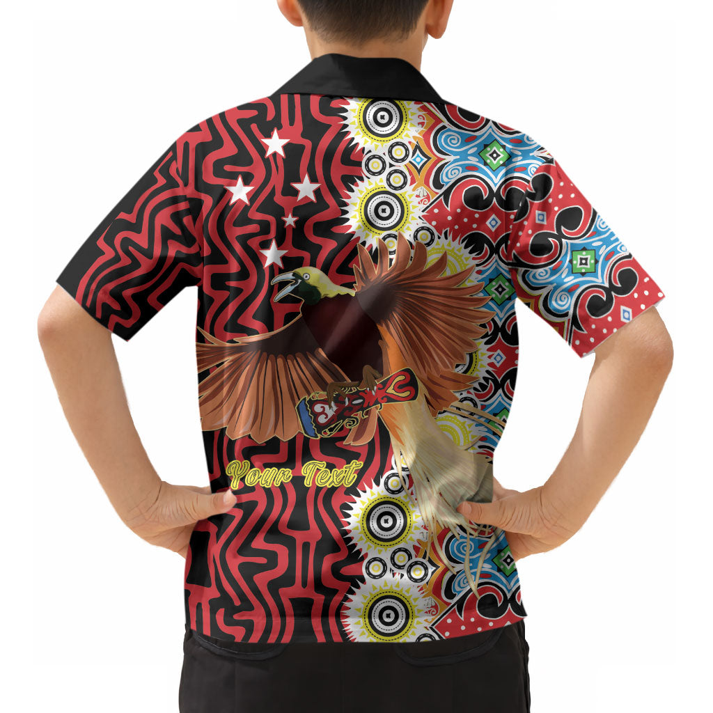 Personalised Papua New Guinea Pidgin Language Week Kid Hawaiian Shirt Halo Olgeta Tok Pisin Wik Bird Of Paradise Oro Batik LT22 - Polynesian Pride