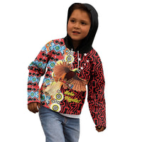 Personalised Papua New Guinea Pidgin Language Week Kid Hoodie Halo Olgeta Tok Pisin Wik Bird Of Paradise Oro Batik LT22 - Polynesian Pride