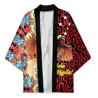 Personalised Papua New Guinea Pidgin Language Week Kimono Halo Olgeta Tok Pisin Wik Bird Of Paradise Oro Batik LT22 Unisex Red - Polynesian Pride