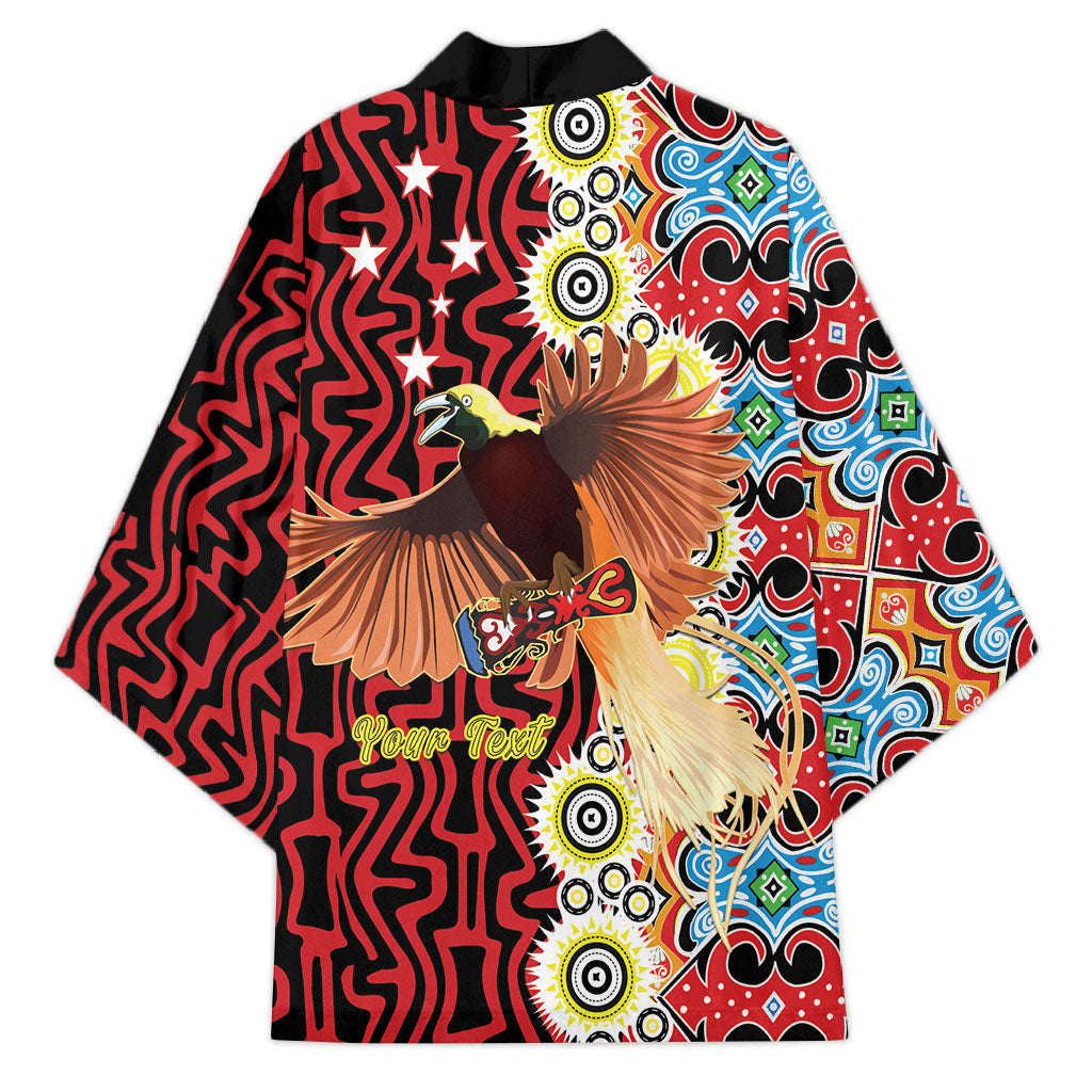 Personalised Papua New Guinea Pidgin Language Week Kimono Halo Olgeta Tok Pisin Wik Bird Of Paradise Oro Batik LT22 - Polynesian Pride