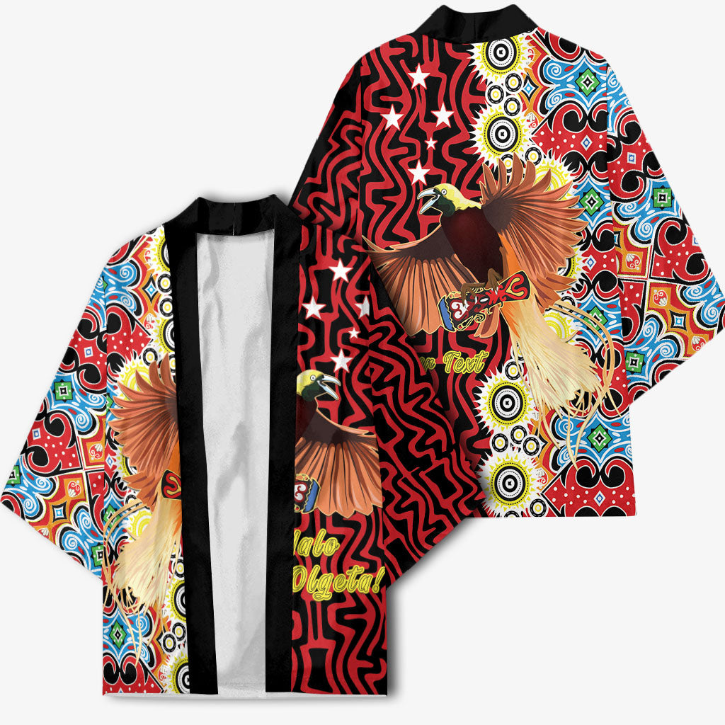 Personalised Papua New Guinea Pidgin Language Week Kimono Halo Olgeta Tok Pisin Wik Bird Of Paradise Oro Batik LT22 - Polynesian Pride