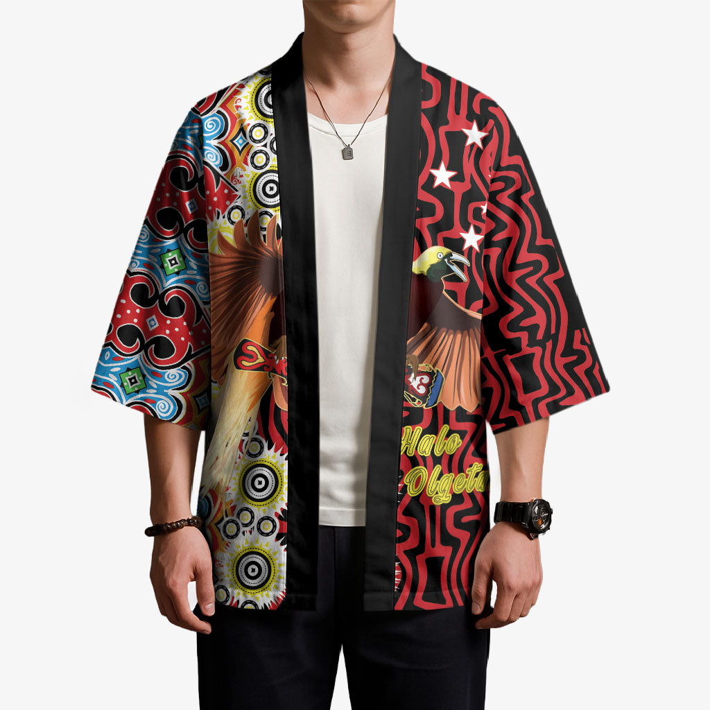 Personalised Papua New Guinea Pidgin Language Week Kimono Halo Olgeta Tok Pisin Wik Bird Of Paradise Oro Batik LT22 - Polynesian Pride