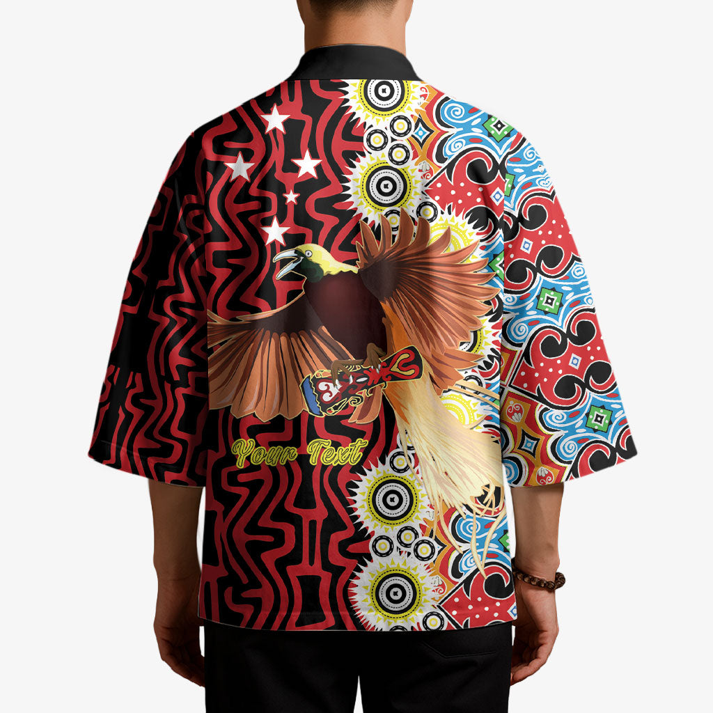 Personalised Papua New Guinea Pidgin Language Week Kimono Halo Olgeta Tok Pisin Wik Bird Of Paradise Oro Batik LT22 - Polynesian Pride