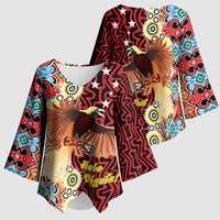 Personalised Papua New Guinea Pidgin Language Week Kimono Sleeve Blouse Halo Olgeta Tok Pisin Wik Bird Of Paradise Oro Batik LT22 - Polynesian Pride