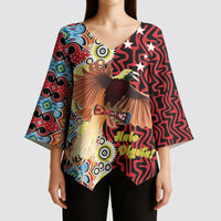 Personalised Papua New Guinea Pidgin Language Week Kimono Sleeve Blouse Halo Olgeta Tok Pisin Wik Bird Of Paradise Oro Batik LT22 - Polynesian Pride