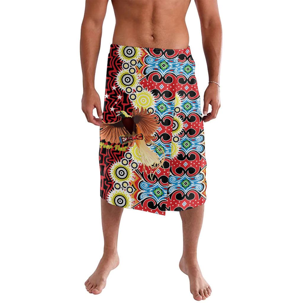 Personalised Papua New Guinea Pidgin Language Week Lavalava Halo Olgeta Tok Pisin Wik Bird Of Paradise Oro Batik LT22 Red - Polynesian Pride