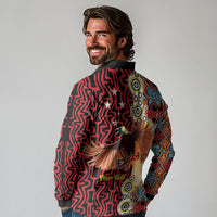 Personalised Papua New Guinea Pidgin Language Week Long Sleeve Polo Shirt Halo Olgeta Tok Pisin Wik Bird Of Paradise Oro Batik LT22 - Polynesian Pride