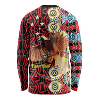 Personalised Papua New Guinea Pidgin Language Week Long Sleeve Shirt Halo Olgeta Tok Pisin Wik Bird Of Paradise Oro Batik LT22 - Polynesian Pride