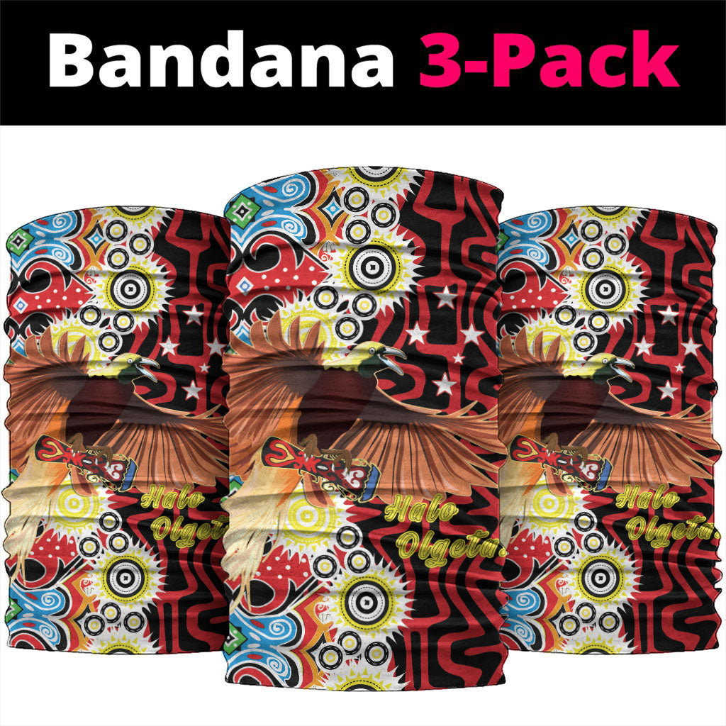 Papua New Guinea Pidgin Language Week Neck Gaiter Halo Olgeta Tok Pisin Wik Bird Of Paradise Oro Batik LT22 package One Size: 25*50cm Red - Polynesian Pride