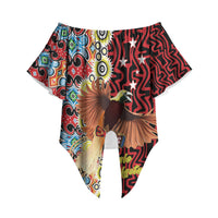 Personalised Papua New Guinea Pidgin Language Week Off Shoulder Wrap Waist Top Halo Olgeta Tok Pisin Wik Bird Of Paradise Oro Batik LT22 - Polynesian Pride