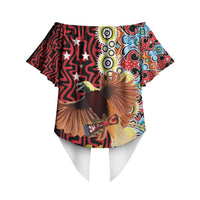 Personalised Papua New Guinea Pidgin Language Week Off Shoulder Wrap Waist Top Halo Olgeta Tok Pisin Wik Bird Of Paradise Oro Batik LT22 - Polynesian Pride