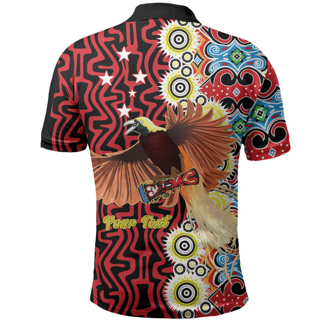 Personalised Papua New Guinea Pidgin Language Week Polo Shirt Halo Olgeta Tok Pisin Wik Bird Of Paradise Oro Batik LT22 - Polynesian Pride