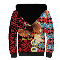 Personalised Papua New Guinea Pidgin Language Week Sherpa Hoodie Halo Olgeta Tok Pisin Wik Bird Of Paradise Oro Batik LT22 - Polynesian Pride