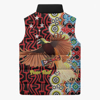 Personalised Papua New Guinea Pidgin Language Week Sleeveless Puffer Jacket Halo Olgeta Tok Pisin Wik Bird Of Paradise Oro Batik LT22 - Polynesian Pride